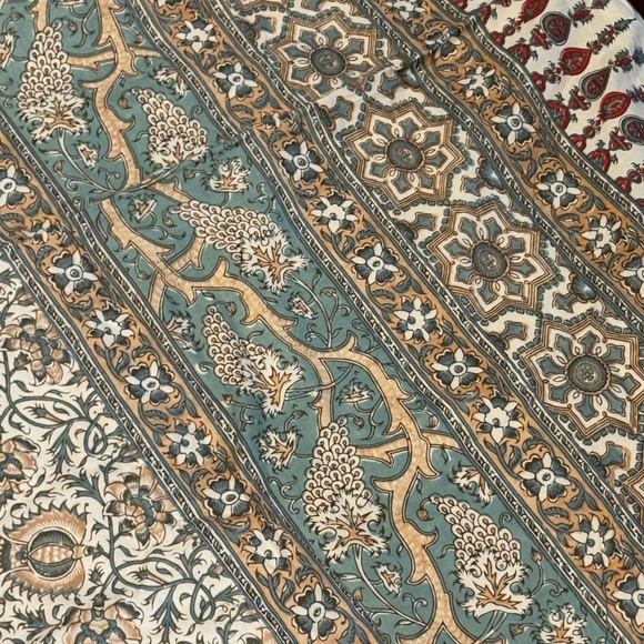 Pottery Barn Selena Block Print Kalamkari F/Q Duvet & 3 Shams Full Queen - Picture 4 of 8